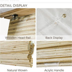 TWOPAGES Woven Bamboo Cordless Roman Shades, Custom No Drill or Motorized Blinds - Image 5
