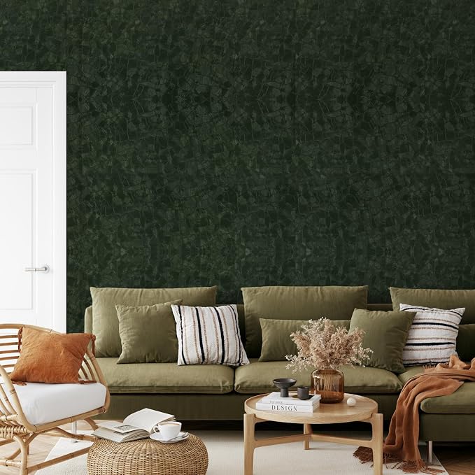 Abyssaly Dark Green Peel and Stick Wallpaper - Image 8