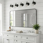 30x48 Inch Oversized Matte Black Bathroom Vanity Mirrors | Flush Mount Deep Set - Image 2