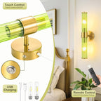 Morauroral Gold Battery Operated Wall Sconces Set of 2, Rechargeable Wall Lights - Image 7