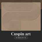 Framed Boho Neutral Abstract Wall Art, Minimalist Black White Brown Geometric - Image 7