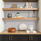 Grey Grasscloth Peel and Stick Wallpaper 17.7inchx118.1inch Textured Wallpaper - Image 4