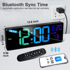 XREXS 16.3" Bluetooth Large Digital Wall Clock - Image 2