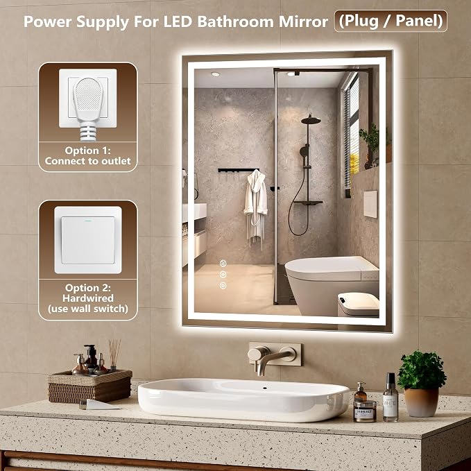 30x36 Inch LED Lighted Bathroom Mirror - Image 5