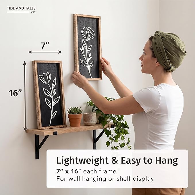 3D Vintage Black Living Room Decor Lightweight, Wooden Ready-to-Hang Framed - Image 3