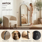 Antok 58" x19” Arched Full Length Floor Mirror, Free Standing/Wall Mount/Leaning - Image 3