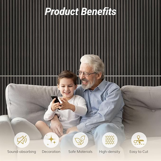 TONOR 4-Pack Acoustic Wood Veneer Wall Panels, 47.2” * 23.6” * 0.74” 3D - Image 5