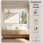 KOCUUY Large Gold Bathroom Mirror, 55x36 inch Rectangular Mirror - Image 7
