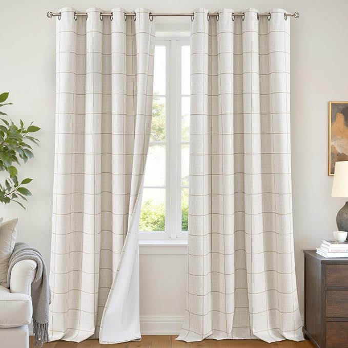 Lajode Plaid Curtains Pattern Printed 90 Inches Long by Lajode