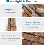 COMSTICKC 3D Brown Faux Brick Wall Panels Peel and Stick Wall Stickers - Image 5