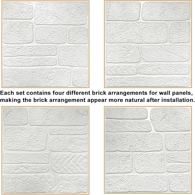 YU LI 3DH 3D Wall Panels Peel and Stick Faux Stone Wall Panel Blue 20-Pack Faux - Image 7