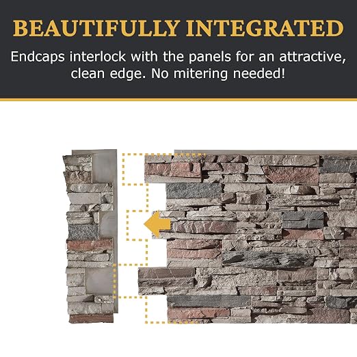 AZ Faux High-Density Polyurethane Faux Stone Interlocking Left Endcap - Image 7