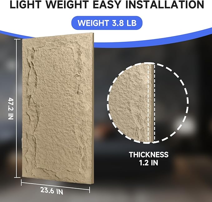 Stone 3D Wall Panels, 23.6"*47.2" Wall Paneling - Image 3