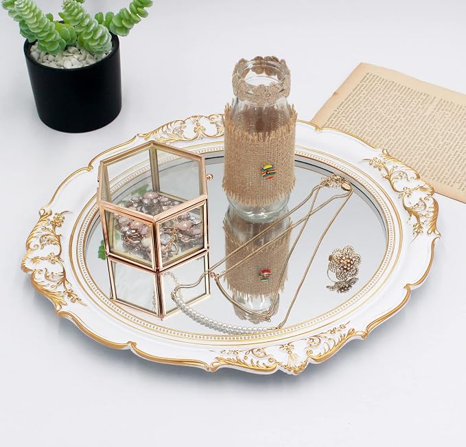 Eaoundm 13.1 x 14.8 inchs Decorative Wall Mirror, Vintage Hanging Mirrors - Image 3