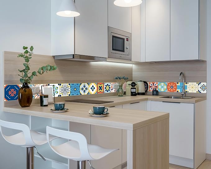 FLFK Wallpaper Border Tile Stickers Peel and Stick Wall Border - Image 6