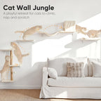 FUKUMARU Cat Wall Shelves, Stable & Safe 5 in 1 Cat Walls Furniture Set - Image 2
