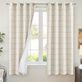 Lajode Sage Green Plaid Linen Blackout Curtains by Lajode