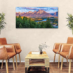 AIYISU Grand Teton Mountain Wall Art Sunset Nature National Park Posters Oxbow - Image 3