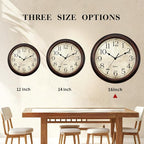 KECYET Wall Clock Battery Operated Vintage Silent Non-Ticking Analog Wall - Image 5