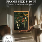 Floating Framed Floral Shower Wall Art, Vintage Botanical Flower Canvas Print - Image 8