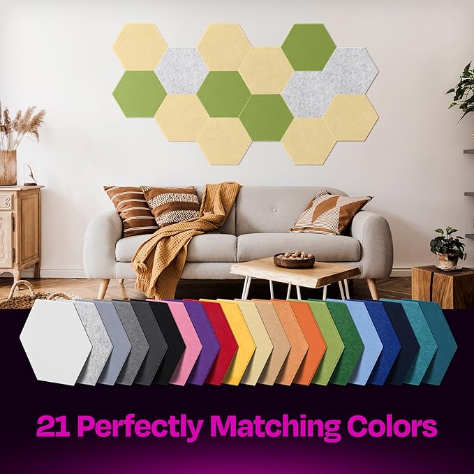 Acoustic Panels 12-Pack Soundproof Wall Panels 14"X12.1"X0.4" Sound Panels High - Image 5