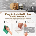 Peel and Stick Backsplash Tile Waterproof Removable PVC Wall Sticker 3D Faux - Image 5