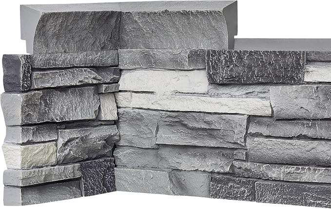 Fogstone Faux Stone Inside Corner Ledger Cap Artisan Hand Painted 90 Degree Top - Image 2
