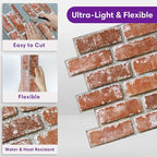 3D Peel and Stick Faux Brick Wall Panels 11.8" x 11.8" 10-Pack, Small - Image 6
