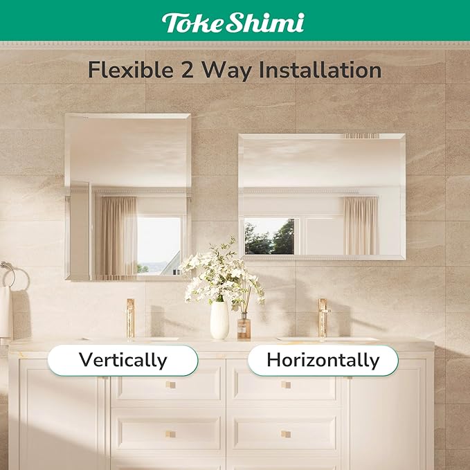 TokeShimi 24x30 Frameless Bathroom Mirror - Image 7