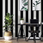 Guvana Stripe Black and White Peel and Stick Wallpaper Self-Adhesive Wallpaper - Image 7