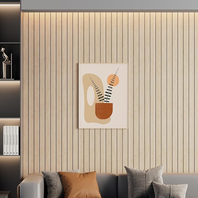 Arthome Peel and Stick Slat Wall Panels 15.7 "x240, Self-Adhesive PVC Wood - Image 2