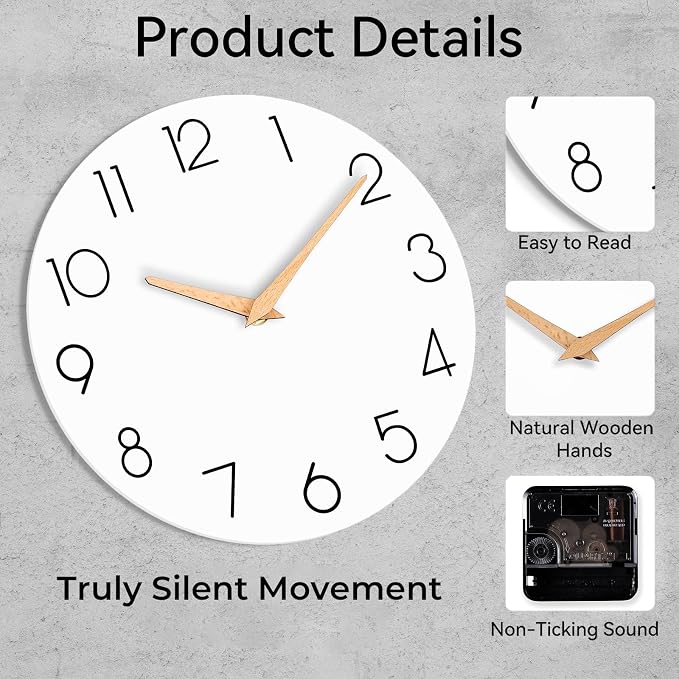 cicininc Wall Clock, Decorative Battery Operated Wall Clocks - Image 7