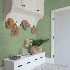 Chesapeake 3120-256017 Waverly Green Faux Grasscloth Wallpaper - Image 2