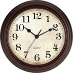 Wall Clock, Bronze Silent Non Ticking Classic Battery Operated Clocks, by HYLANDA