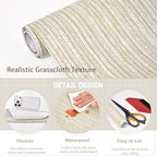 MelunMer Grasscloth Peel and Stick Wallpaper 17.3"x393", Contact Paper - Image 4