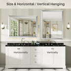 48x36 Inch Brushed Silver Bathroom Mirror - Image 6