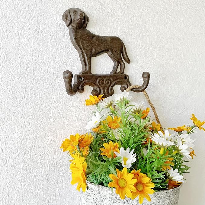 Rustic Dog-Shaped Decorative Wall Hook Rack Hangers - Image 5