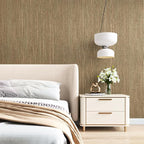 VEELIKE Bronze Brown Grasscloth Peel and Stick Wallpaper Textured Grasscloth - Image 6