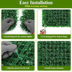 16 Pcs 10" X 10" Artificial Grass Wall Panels, UV-Resistant Fake Boxwood Panels - Image 7