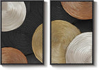 Large Framed Abstract Circles Wall Art Set of 2 - Image 9