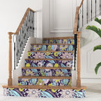 Purple Boho Wallpaper Peel and Stick, Vintage Yellow Floral Contact Paper 17.5" - Image 5