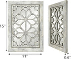 Set of 2 11x15 Inch Rectangular Shatterproof Grey Decorative Wall Mirrors - Image 2