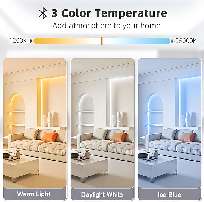 Tenmiro White LED Strip Lights 16.4ft Super Bright 25000K Daylight White - Image 3