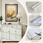 Vinjiasin Wood Peel and Stick Wallpaper Oak Light Wood Grain Contact Paper - Image 5