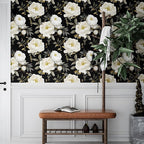 Laatse Dark Floral Wallpaper Peel and Stick Boho Wallpaper 17.5in x 118in White - Image 6