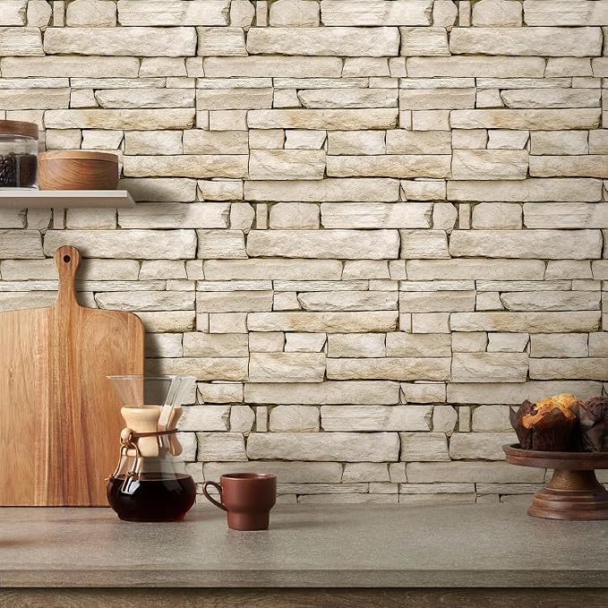 3D Peel and Stick Faux Stone Wall Panels 11.8" x 11.8" 10-Pack, Stone-Look Wall - Image 7