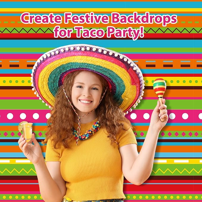 Kochorie 100 Ft x 54 Inch Mexican Fiesta Party Tablecloth Roll - Image 5
