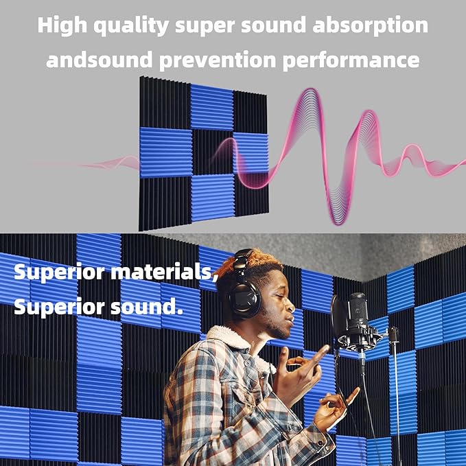56 Pack Acoustic Foam Panels |1 "x12 "x12" Rapid Recovery Acoustic Wall Panels - Image 5