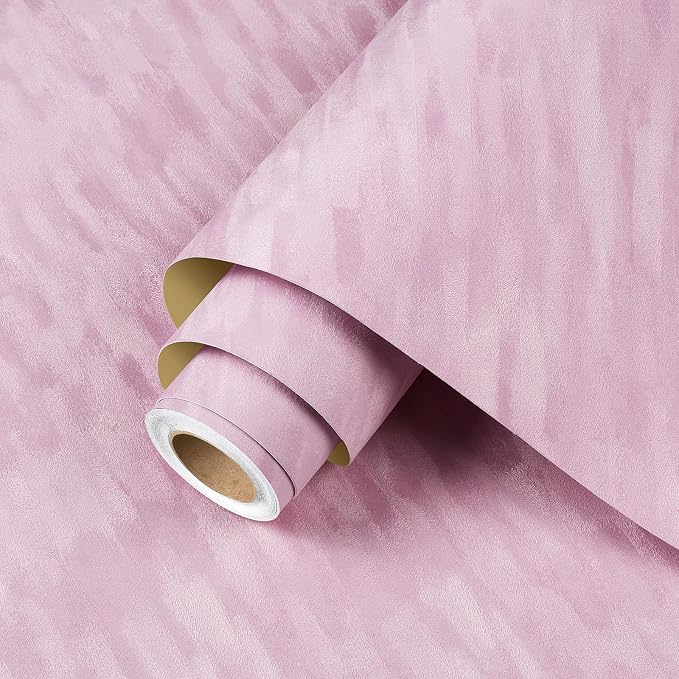 ReWallpaper 30inX16.5ft Peel and Stick Velvet Wallpaper Pink Velvet Flocked - Image 4