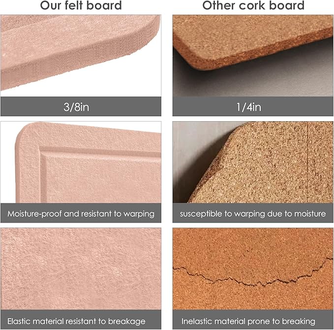 Lightomorrow Bulletin Board, 24 x 18 inches Felt Board Decorative Pin Board - Image 5